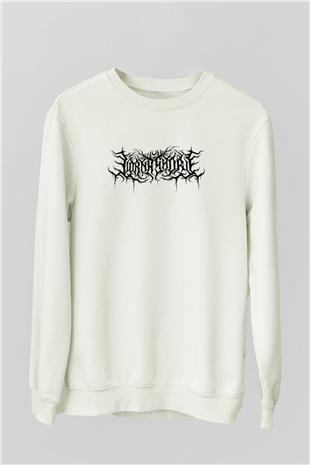 Lorna Shore Baskılı Beyaz Unisex Sweatshirt