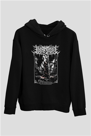 Lorna Shore Baskılı Unisex Siyah Kapüşonlu Sweatshirt