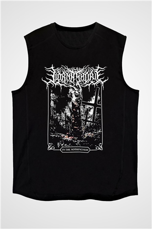 Lorna Shore Baskılı Unisex Siyah Kolsuz Tişört - Tshirt