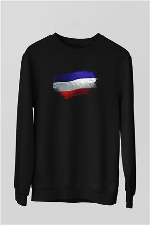 Los Altos Bayrağı Baskılı Unisex Siyah Sweatshirt
