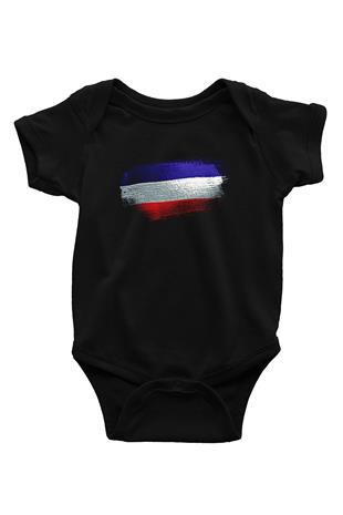 Los Altos Bayrağı Baskılı Unisex Siyah Bebek Body - Zıbın