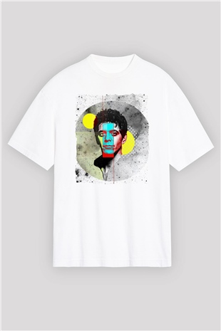 Lou Reed Beyaz Oversize Tişört Oversize T-shirt - TişörtFabrikası
