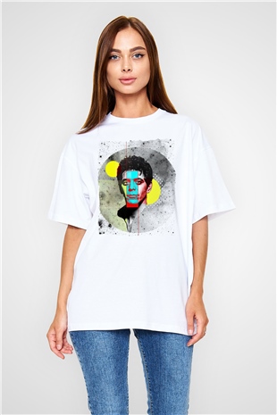Lou Reed Beyaz Oversize Tişört Oversize T-shirt - TişörtFabrikası