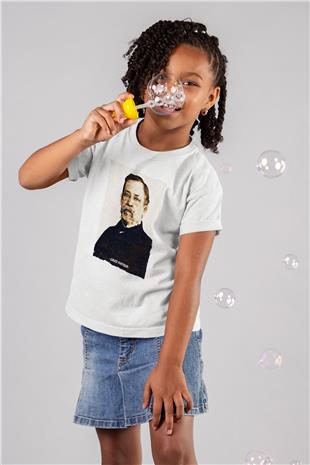Louis Pasteur Baskılı Unisex Beyaz Çocuk Tişörtü - Tshirt
