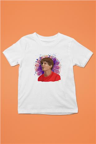 Louis Tomlinson Baskılı Beyaz Unisex Beyaz Çocuk Tişört - Tshirt