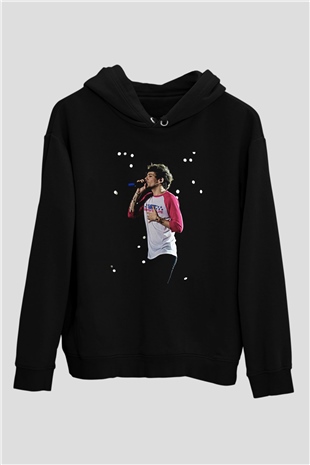 Louis Tomlinson Baskılı Unisex Siyah Hoodie