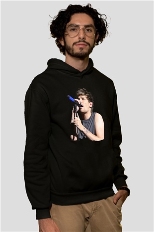 Louis Tomlinson Baskılı Unisex Siyah Hoodie