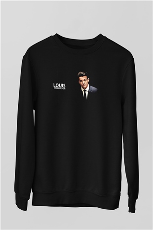 Louis Tomlinson Baskılı Unisex Siyah Sweatshirt