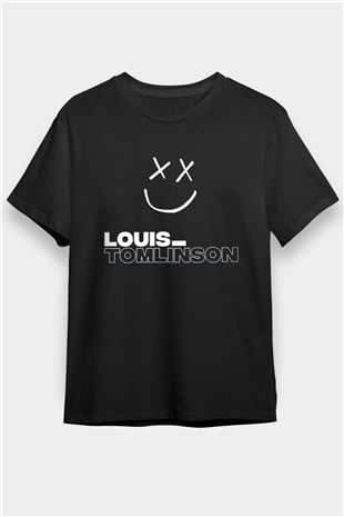 Louis Tomlinson Baskılı Unisex Siyah Tişört - Tshirt