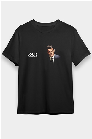 Louis Tomlinson Baskılı Unisex Siyah Tişört - Tshirt
