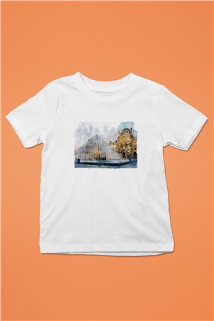 Louvre Müzesi Beyaz Unisex Çocuk Tişört