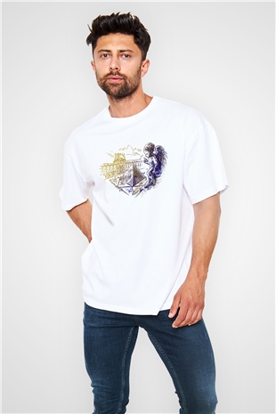 Louvre Müzesi Beyaz Unisex Oversize Tişört T-Shirt