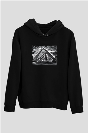 Louvre Müzesi Siyah Unisex Hoodie