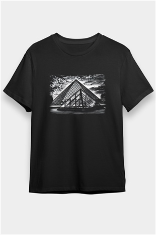 Louvre Müzesi Siyah Unisex Tişört T-Shirt - TişörtFabrikası