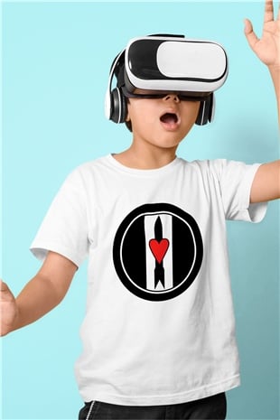 Love and Rockets Baskılı Beyaz Unisex Çocuk Tişört
