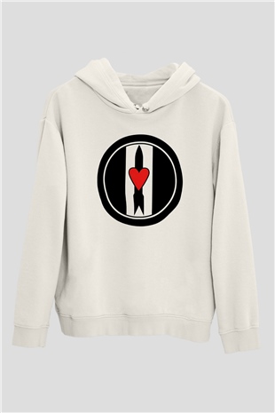 Love and Rockets Beyaz Unisex Kapşonlu Sweatshirt
