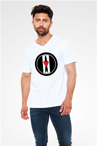 Love and Rockets Beyaz Unisex V Yaka Tişört T-Shirt