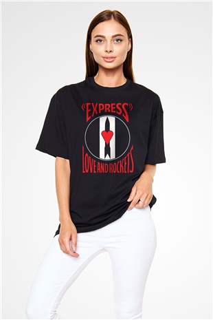 Love and Rockets Siyah Unisex Oversize Tişört T-Shirt