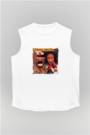 Ludacris Baskılı Unisex Beyaz Kolsuz Tişört