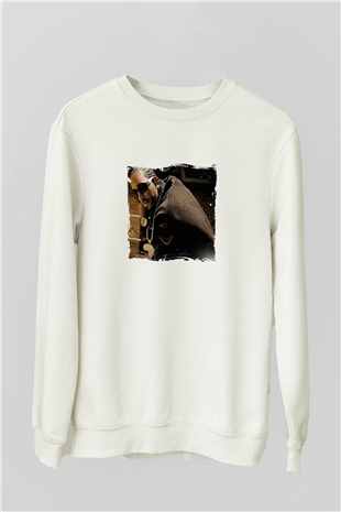 Ludacris Baskılı Unisex Beyaz Sweatshirt