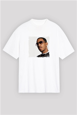 Ludacris Baskılı Oversize Beyaz Tişört