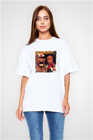 Ludacris Baskılı Oversize Beyaz Tişört