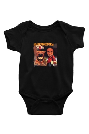 Ludacris Baskılı Unisex Siyah Bebek Body - Zıbın