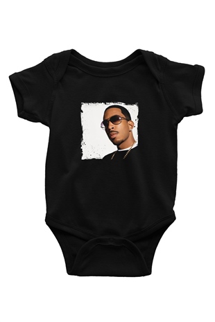 Ludacris Baskılı Unisex Siyah Bebek Body - Zıbın