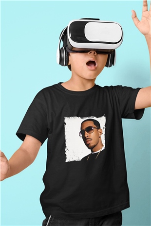 Ludacris Baskılı Unisex Siyah Çocuk Tişört