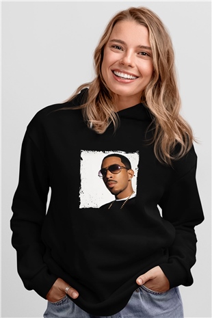 Ludacris Baskılı Unisex Siyah Hoodie