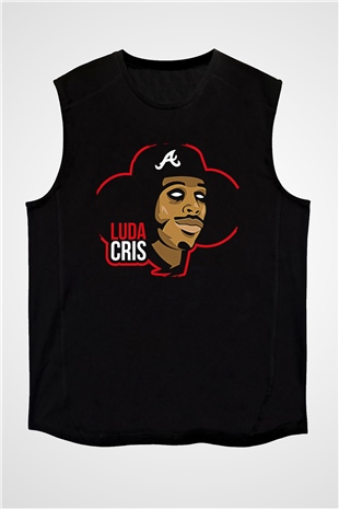 Ludacris Baskılı Unisex Siyah Kolsuz Tişört - Tshirt