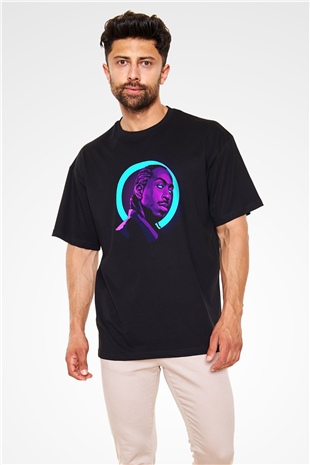 Ludacris Baskılı Unisex Siyah Oversize Tişört - Tshirt
