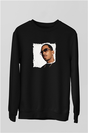 Ludacris Baskılı Unisex Siyah Sweatshirt