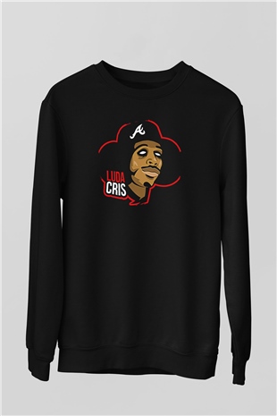Ludacris Baskılı Unisex Siyah Sweatshirt