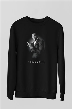 Ludacris Baskılı Unisex Siyah Sweatshirt