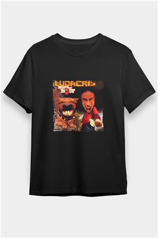Ludacris Baskılı Unisex Siyah Tişört