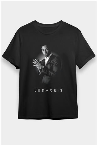 Ludacris Baskılı Unisex Siyah Tişört - Tshirt