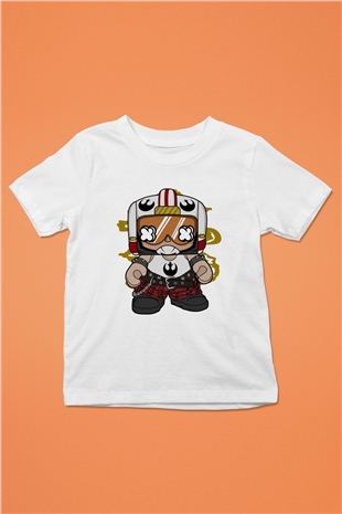 Luke Skypunk Baskılı Beyaz Unisex Çocuk Tişört