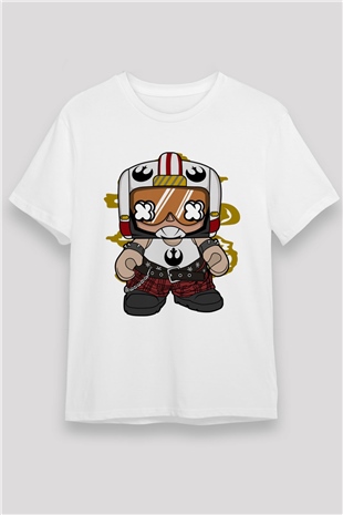 Luke Skypunk Baskılı Beyaz Unisex Tişört