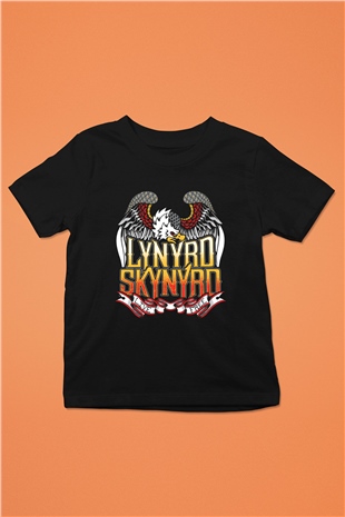 Lynyrd Skynyrd Baskılı Siyah Unisex Çocuk Tişört