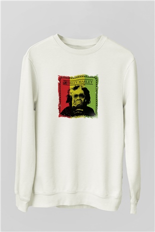 Mac Dre Baskılı Unisex Beyaz Sweatshirt