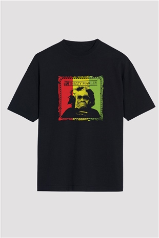 Mac Dre Baskılı Unisex Oversize Siyah Tişört