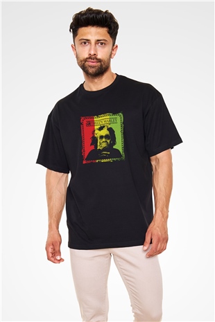 Mac Dre Baskılı Unisex Oversize Siyah Tişört