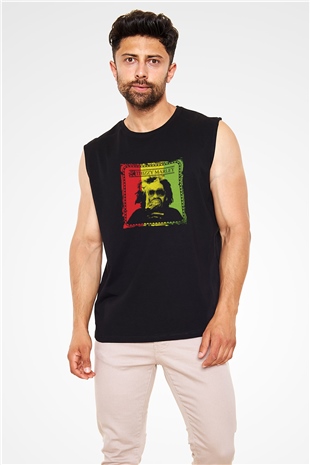 Mac Dre Baskılı Unisex Siyah Kolsuz Tişört
