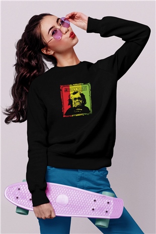 Mac Dre Baskılı Unisex Siyah Sweatshirt