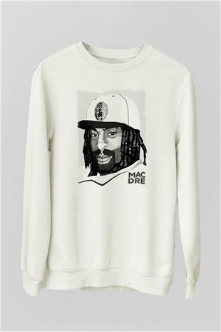 Mac Dre Beyaz Unisex Sweatshirt