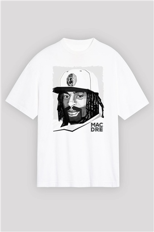 Mac Dre Beyaz Oversize Tişört Oversize T-shirt - TişörtFabrikası