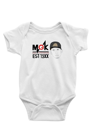 Machine Gun Kelly Baskılı Beyaz Unisex Bebek Body - Zıbın