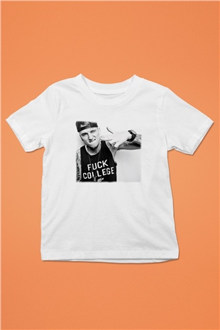 Machine Gun Kelly Baskılı Beyaz Unisex Çocuk Tişört