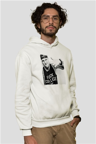 Machine Gun Kelly Beyaz Unisex Kapşonlu Sweatshirt